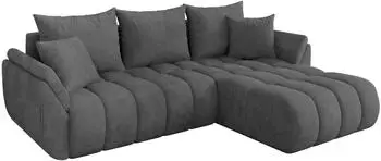 ALTDECOR TOKO-L-v1 Ecksofa mit Schlaffunktion L-Form, dunkelgrau, Cord (800002085435)
