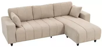 HomCom Ecksofa 3-Sitzer mit umkehrbarer Chaiselongue, beige (83B-542V00BG)