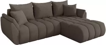 ALTDECOR TOKO-L-v1 Ecksofa mit Schlaffunktion, Boucl&eacute;, braun, 277x194x86cm (800002085463)
