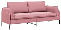 vidaXL 3-Sitzer-Sofa Rosa 222 x 81 x 89 cm Samt
