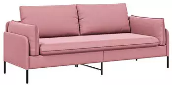 vidaXL 3-Sitzer-Sofa rosa, Samt, 222x81x89cm