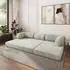 Masseno ETERA Ecksofa modular mit Schlaffunktion, hellgrau, Kordstoff, L-Form 270x160cm (800001993915)