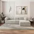 Masseno ETERA Ecksofa modular mit Schlaffunktion, hellgrau, Kordstoff, L-Form 270x160cm (800001993915)