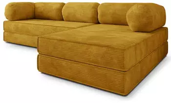 Masseno ETERA Ecksofa modular mit Schlaffunktion Kordstoff