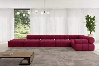 ALTDECOR Felto-L3 Ecksofa L-Form Velours bordeauxrot 475x190cm (800001554932)