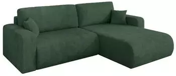 ALTDECOR BERY-L Ecksofa mit Schlaffunktion, Cord, grün, 276x193cm (800002085998)