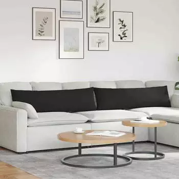 vidaXL Sofakissen Stoff schwarz 145x40cm (2er-Set)