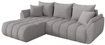 ALTDECOR TOKO-L-v1 Ecksofa mit Schlaffunktion, Boucl&eacute; hellgrau, 277x194cm (800002085974)