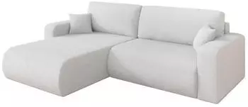 ALTDECOR BERY-L Ecksofa mit Schlaffunktion Boucl&eacute; wei&szlig; 276x193x88cm (800002085666)