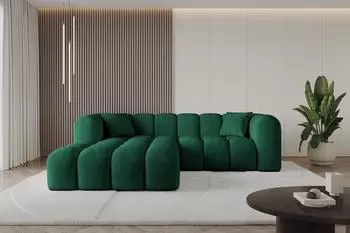 ALTDECOR OLEA-L1 Ecksofa L-Form, Velvet, dunkelgrün, 231x173cm