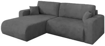 ALTDECOR BERY-L Ecksofa mit Schlaffunktion L-Form 276x193x88cm dunkelgrau (800002085685)