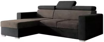 Mirjan24 Pedro 2rLC Eckschlafsofa L-Form mit Bettkasten, braun/anthrazit (800002099010)