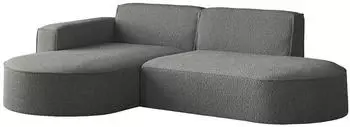 WFL GROUP Hana Ecksofa L-Form 3-Sitzer, Boucl&eacute;, grau (800002100718)