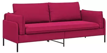 vidaXL 3-Sitzer-Sofa weinrot, Samt, 222x81x89cm (42048647)
