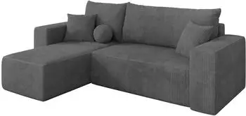 ALTDECOR SENO-L Ecksofa mit Schlaffunktion L-Form 249x139x85cm, dunkelgrau (800002085811)
