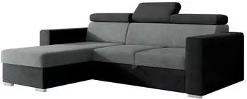 Mirjan24 Pedro 2rLC Eckschlafsofa L-Form mit Bettkasten, grau/anthrazit (800002098987)