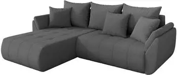 ALTDECOR TOKO-L Ecksofa mit Schlaffunktion, Boucl&eacute;, grau, L-Form 277x194cm (800002085689)
