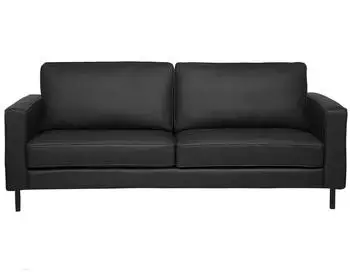 Beliani Savalen 3-Sitzer Sofa, Echtleder, schwarz