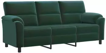 vidaXL Sofa dunkelgr&uuml;n, Samt, 214x85x93cm