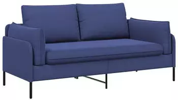 vidaXL 2-Sitzer Sofa Samt, polizeiblau, 188x81x89cm