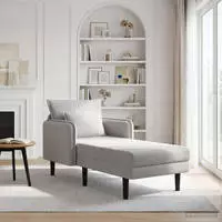 vidaXL Gro&szlig;e Chaiselongue Hellgrau Boucl&eacute;
