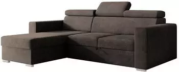 Mirjan24 Pedro 2rLC Eckschlafsofa L-Form mit Bettkasten, braun (800002098993)