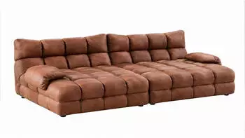 Kawola AMIA Big Sofa Lederfaserstoff cognac, 290x86x178cm (800002095556)