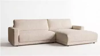 Kawola MARLIN Ecksofa Boucl&eacute; beige, Ottomane rechts (800002113630)