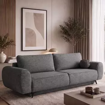 Beautysofa Vito Schlafsofa 3-Sitzer Chenille dunkelgrau (800002054747)