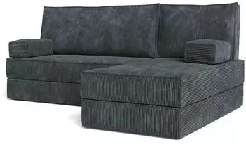 Masseno Notia modulares Ecksofa mit Schlaffunktion, Kordstoff, dunkelgrau (800001993811)
