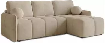 Sofnet Nubo Ecksofa mit Schlaffunktion & Bettkasten, Boucl&eacute;, beige (Coral 65)