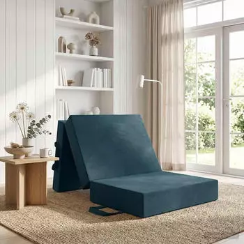 vidaXL Klappsofa-Bett blau 75x63x45cm