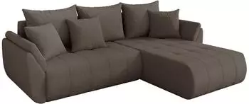 ALTDECOR TOKO-L Ecksofa mit Schlaffunktion Boucl&eacute; braun 277x194x86cm (800002085422)