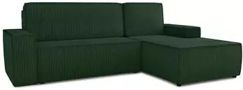 Sofnet Totti L Ecksofa mit Schlaffunktion & Bettkasten, Cord, gr&uuml;n, rechts (246x144cm)