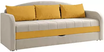 Mirjan24 Tenus Schlafsofa mit Bettkasten, beige/gelb, 208x86x76cm (800002107764)