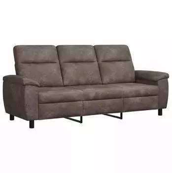 vidaXL Sofa dunkelgrau 214x90x95cm Kunstwildleder (42040985)