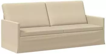 vidaXL 3-Sitzer Sofa Stoff, creme, 190x81x82cm
