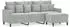 vidaXL 3-Sitzer-Sofa mit Hocker Hellgrau 180 cm Samt (3201107)