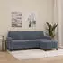 vidaXL 3-Sitzer-Sofa mit Hocker Dunkelgrau 180 cm Samt (3201175)