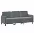 vidaXL 3-Sitzer-Sofa mit Hocker Dunkelgrau 180 cm Samt (3201175)