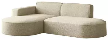 WFL GROUP Hana Ecksofa L-Form 3-Sitzer, Boucl&eacute;, beige (800002100709)