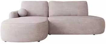 Mirjan24 Loridu O Premium Ecksofa L-Form, hellrosa, Schlaffunktion & Bettkasten, 274x174cm (800002079955)