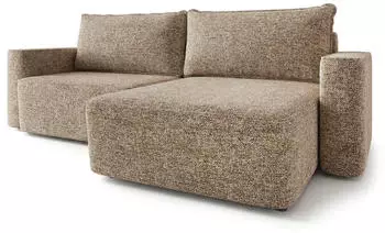 Masseno Belise Ecksofa mit Schlaffunktion, Chenille, beige (BELLA 10)