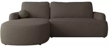 Mirjan24 Loridu Premium Ecksofa L-Form mit Schlaffunktion & Bettkasten, links, wengefarben (800002080102)