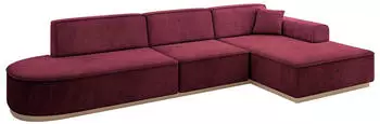 ALTDECOR IREA-L2 Ecksofa L-Form bordeauxrot, Velvet, 327x165cm