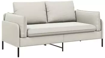 vidaXL 2-Sitzer Sofa Samt, creme, 188x81x89cm