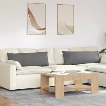 vidaXL Sofakissen 2er-Set dunkelgrau 120x40cm Stoff (42013813)
