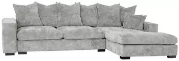 WFL GROUP Dahlia Ecksofa L-Form mit Schlaffunktion & Bettkasten, hellgrau Chenille (800002100959)