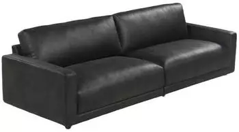 Kawola Marlin 3-Sitzer Sofa Lederfaserstoff schwarz (800002047768)