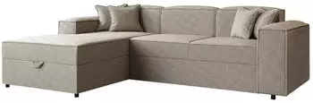 Mirjan24 Santos L Ecksofa Boucl&eacute;, Schlaffunktion & Bettkasten